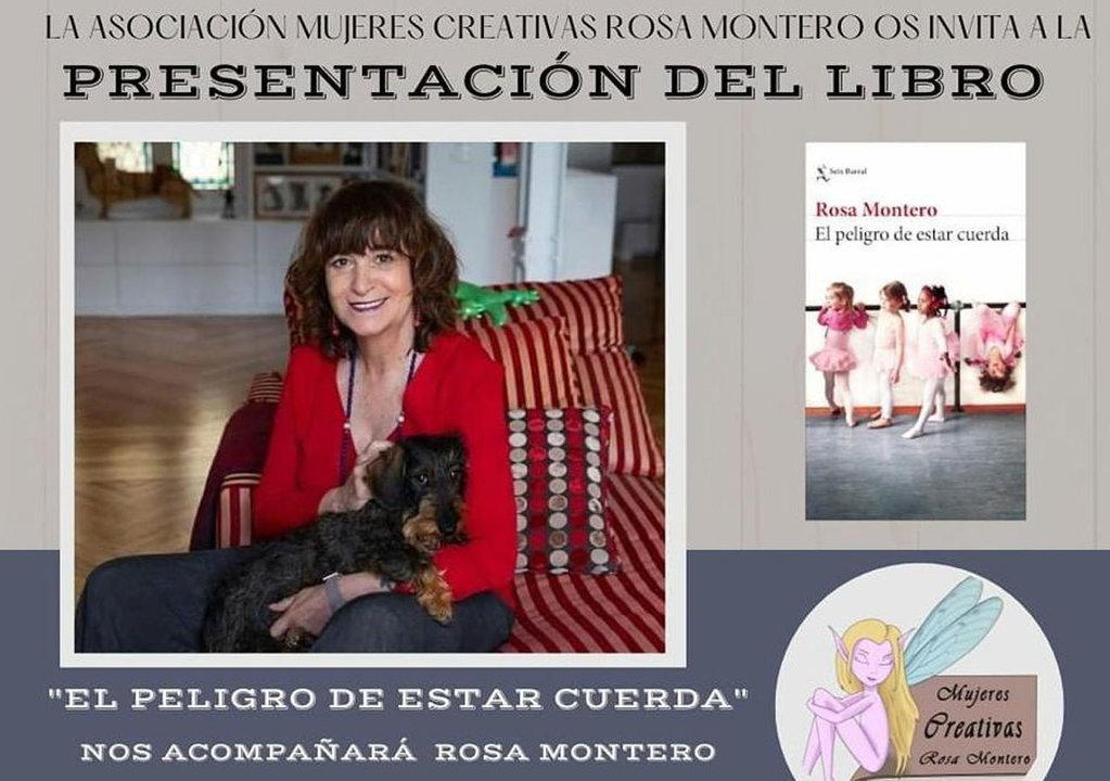 Cartel de la presentación del último libro de Rosa Montero en Fuenlabrada.
