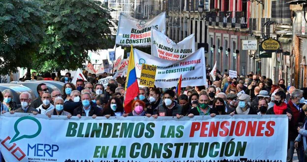 Reciente manifestación por el blindaje de las pensiones en la Constitución
