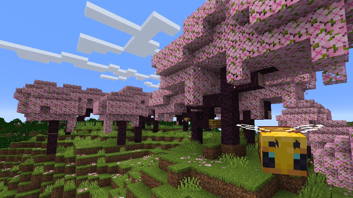 El bioma de los cerezos en flor es una de las novedades que trae la actualización 1.20 de Minecraft