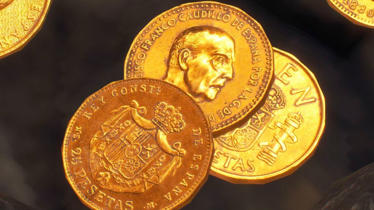 Unas monedas con la cara de Franco aparece en el videojuego 'Resident Evil 4 Remake'