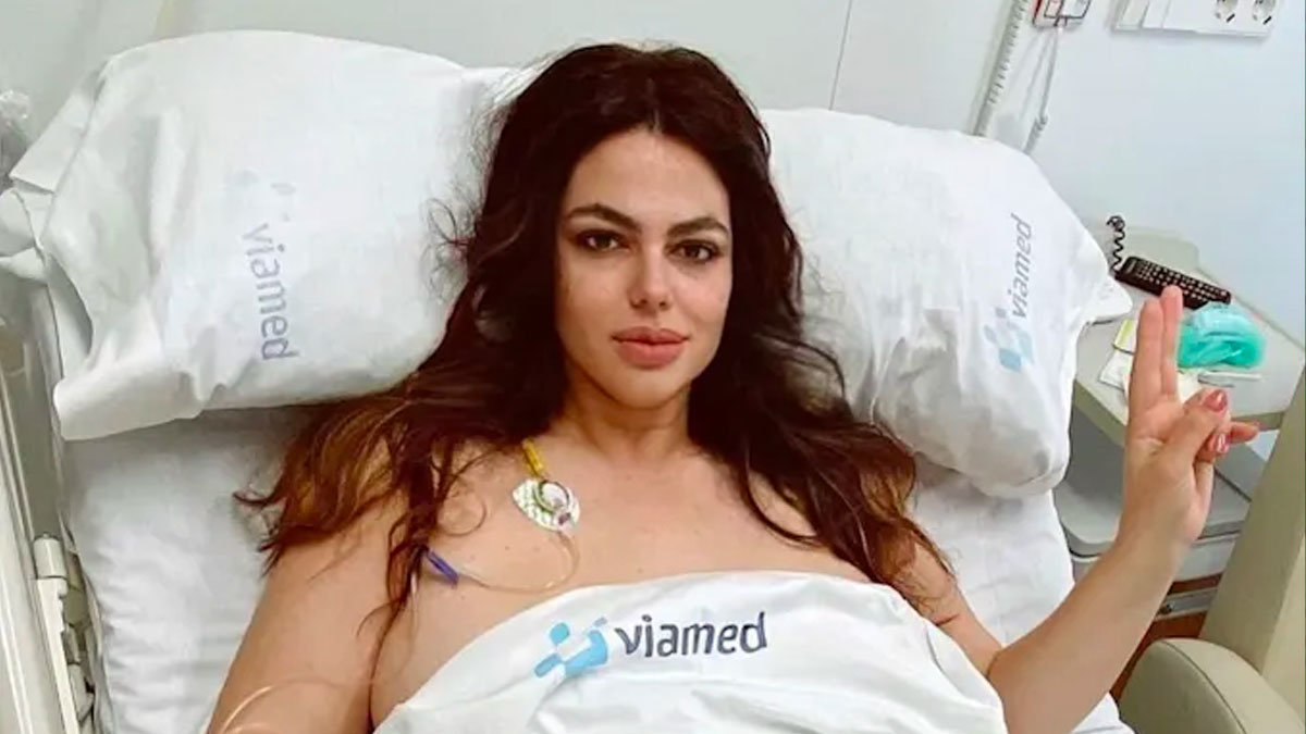 Marisa Jara desde el hospital, tras ser intervenida de urgencia