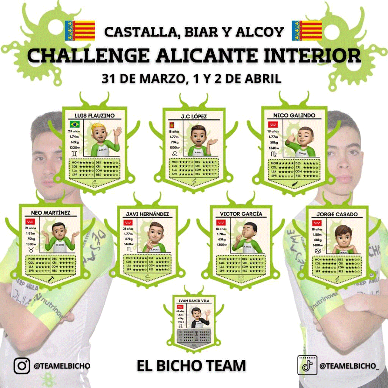 Componentes de 'El Bicho Team que participarán este fin de semana en Alicante