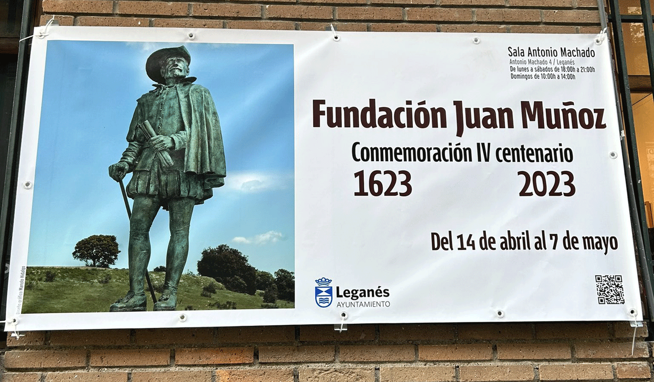 Imagen del Cartel de entrada a la exposición de la Fundación Juan Muñoz en Leganés