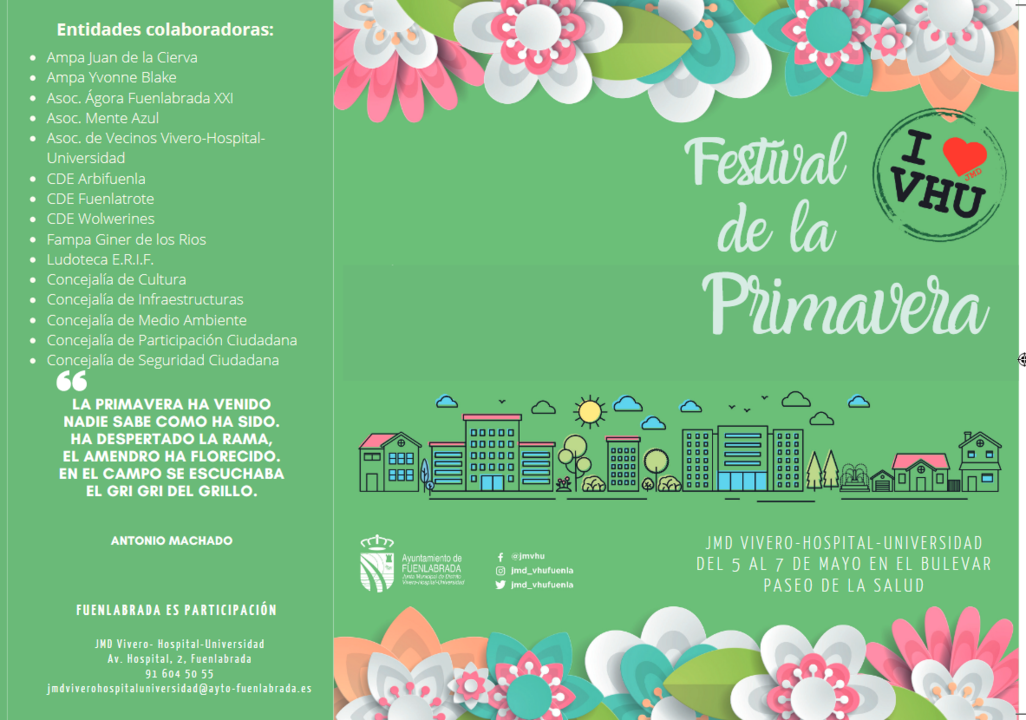 Cartel de la Fiesta de la Primavera de la Junta de Distrito Vivero-Hospital-Universidad