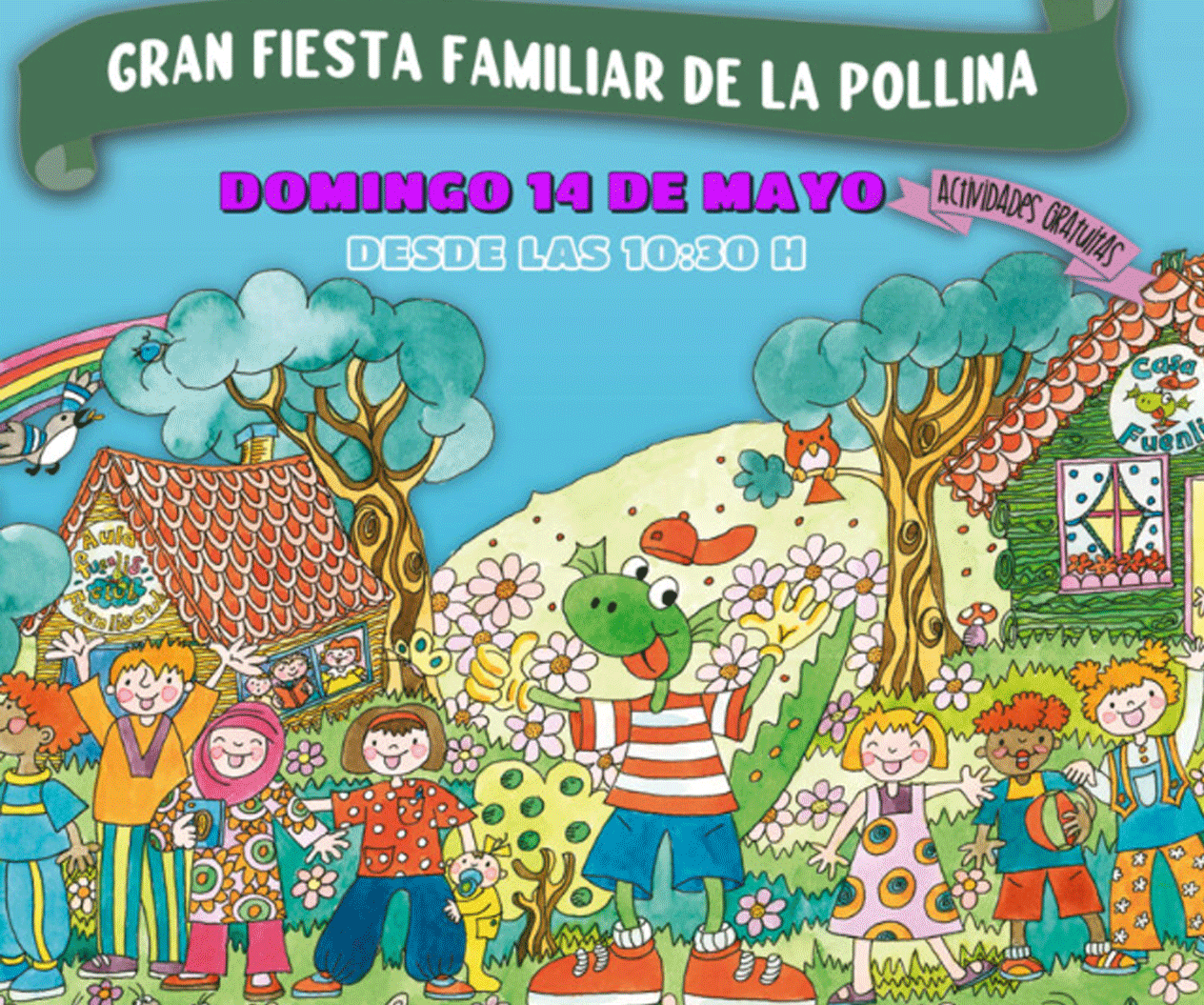 Cartel de la Gran Fiesta Familiar en La Pollina de Fuenlabrada