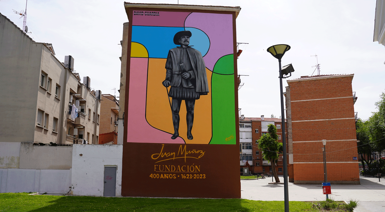 Imagen del Mural realizado homenaje a Juan Muñoz