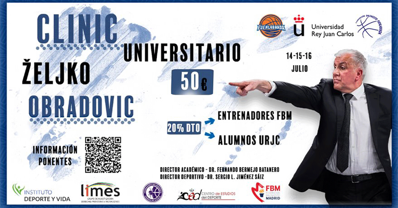 Cartel anunciador del I Clinic Universitario Zeljko Obradovic