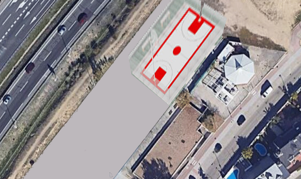 Imagen de la ubicación de la futura pista de La Laguna de Parla