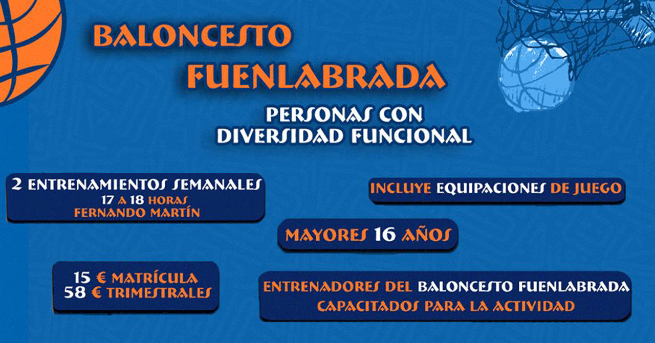 Cartel anunciador del nuevo equipo para personas con diversidad funcional del C.B. Fuenlabrada