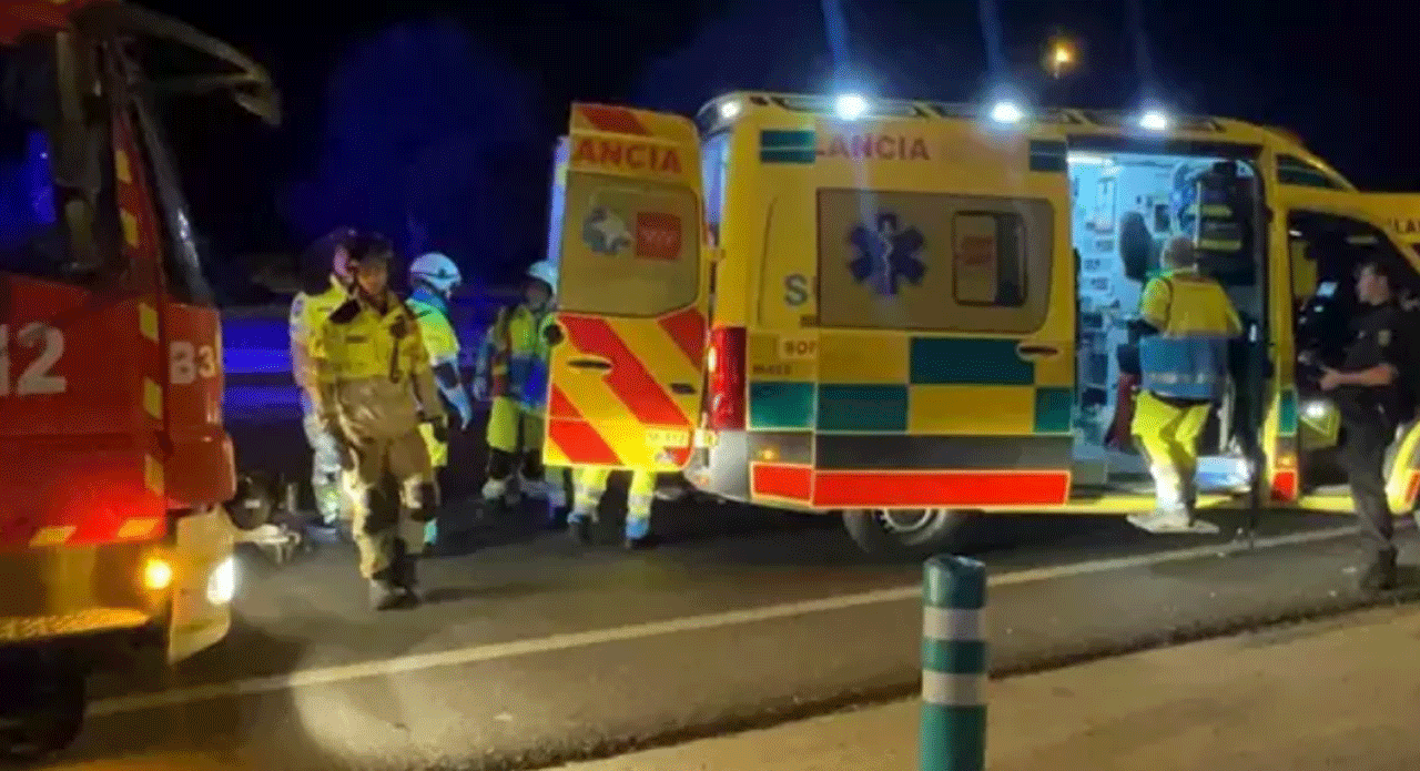 Intervención de las Emergencias en el accidente ocurrido esta madrugada en Fuenlabrada