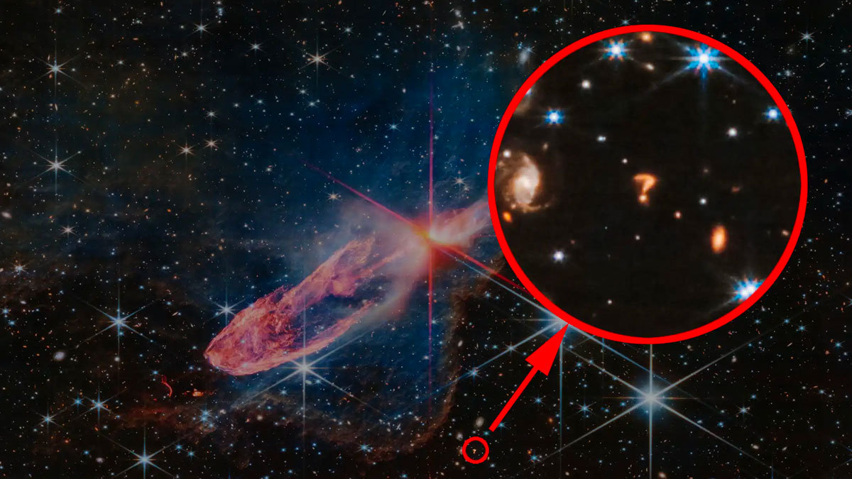 El telescopio James Webb capta lo que podrían ser dos galaxias en forma de signo de interrogación