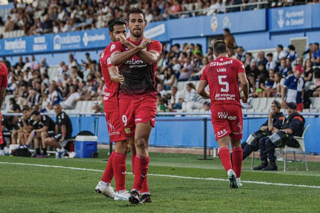 Celebración del gol de la victoria hace una semana | CF Fuenlabrada
