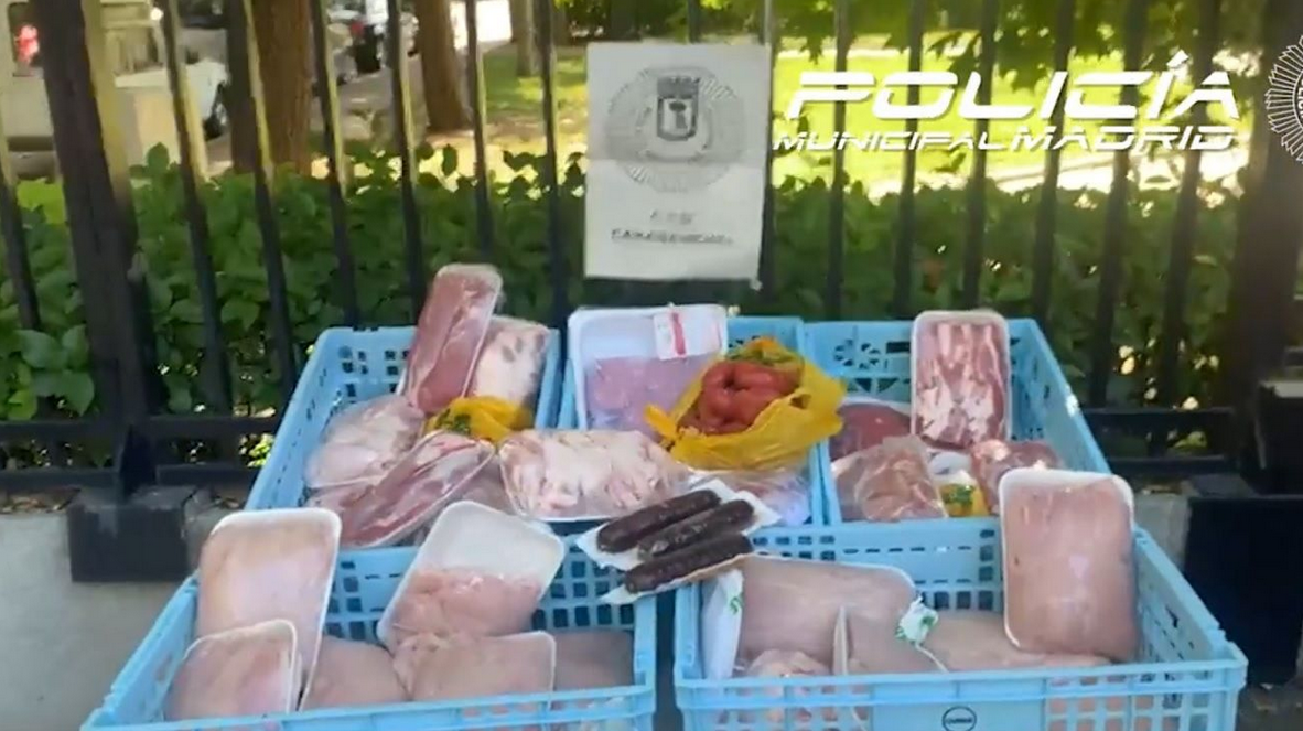Imagen de la carne requisada por la Policía Municipal de Madrid