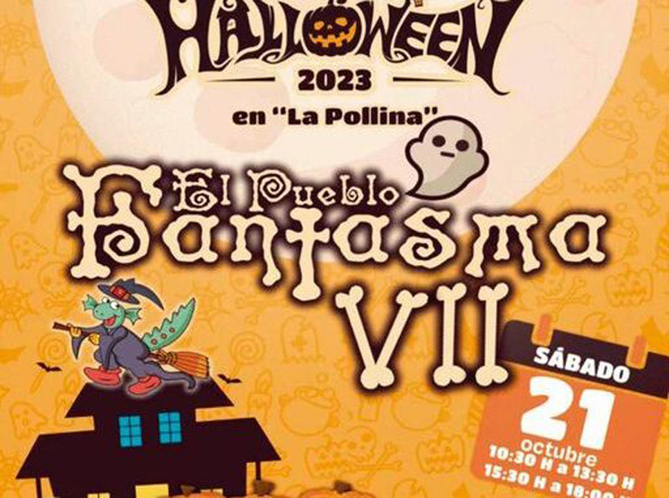 Cartel de la Fiesta de Halloween en La Pollina de Fuenlabrada