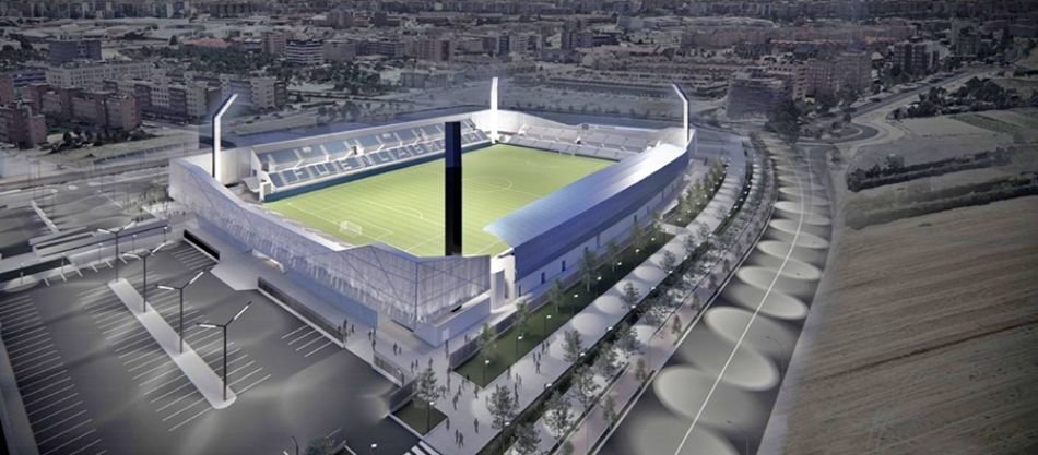 Maqueta inicial de la remodelación del estadio Fernando Torres en Fuenlabrada
