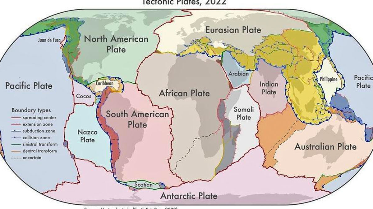 Las placas tectónicas están en constante movimiento y provocan cambios en la superficie terrestre