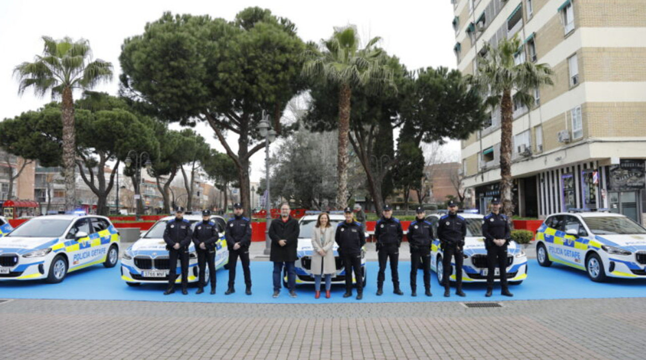 Momento de la presentación de los nuevos vehículos de Policía Local de Getafe