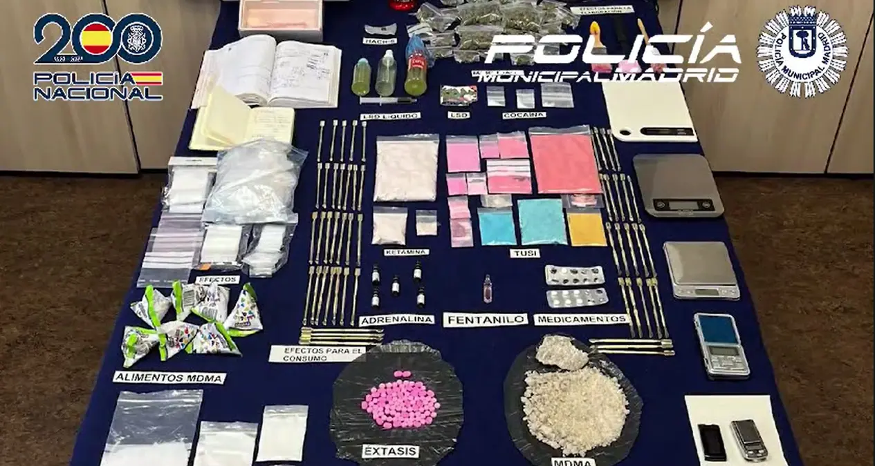Material incautado por Polic&iacute;a Nacional y Polic&iacute;a Municipal de Madrid
