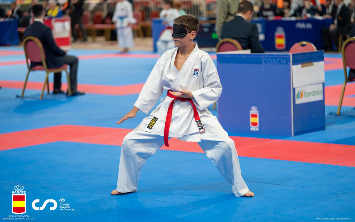 Imagen de Alejandro Vivanco en su participación en el Campeonato de España de Karate celebrado en Guadalajara