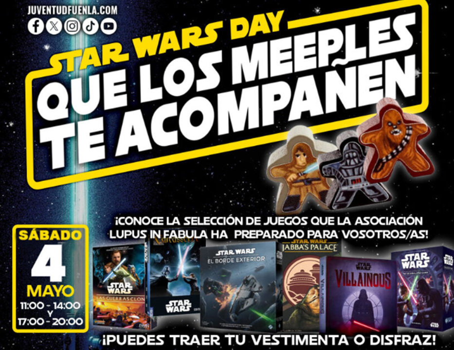 Cartel del Star Wars Day que se celebra en La Pollina de Fuenlabrada.