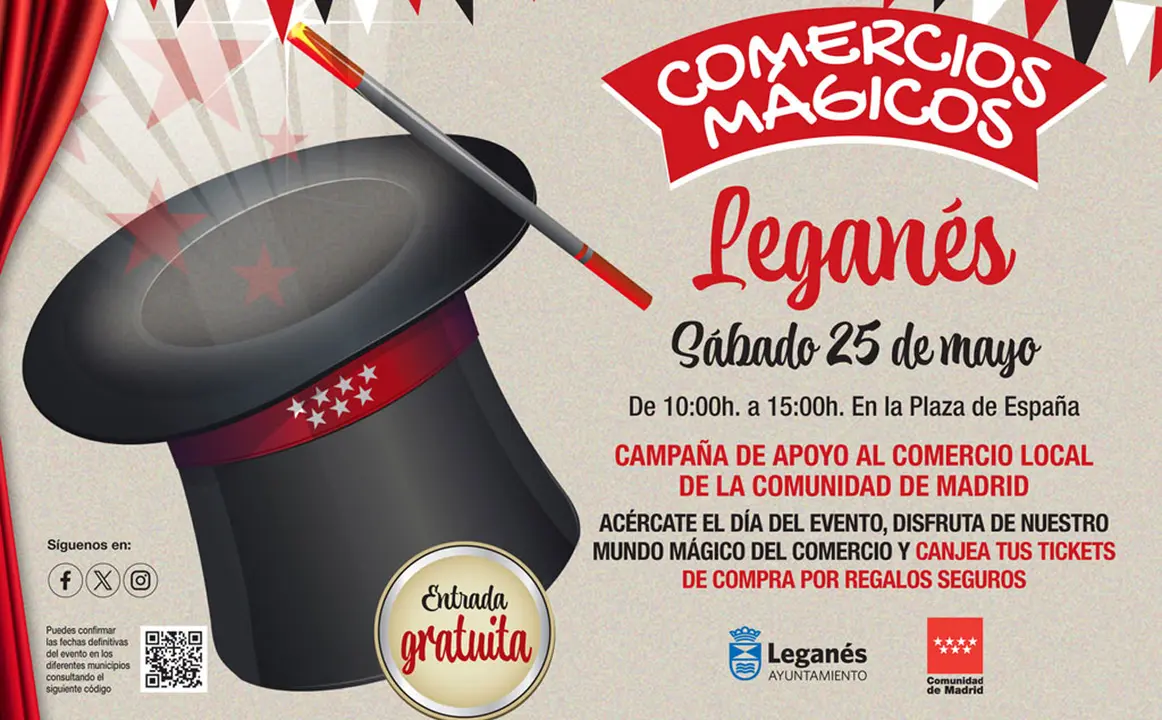 Cartel de los 'Comercios M&aacute;gicos' en Legan&eacute;s