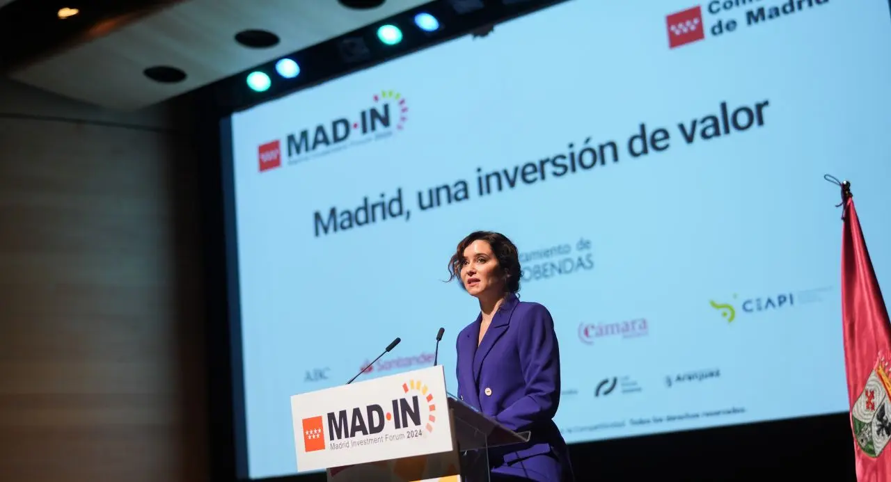D&iacute;az Ayuso en la inauguraci&oacute;n del Madrid Investment Forum. | CAM