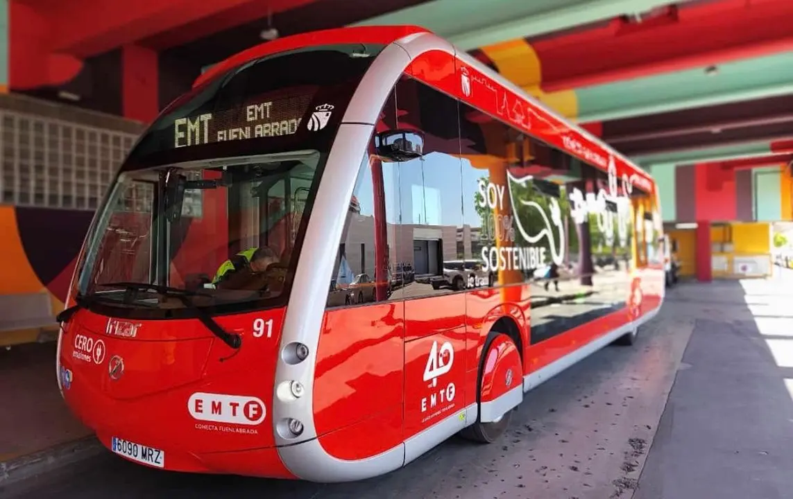 Autob&uacute;s el&eacute;ctrico de la EMT de Fuenlabrada
