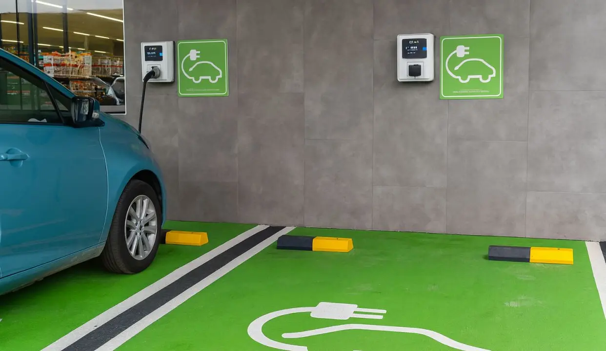 Plaza aparcamiento de coche eléctrico
