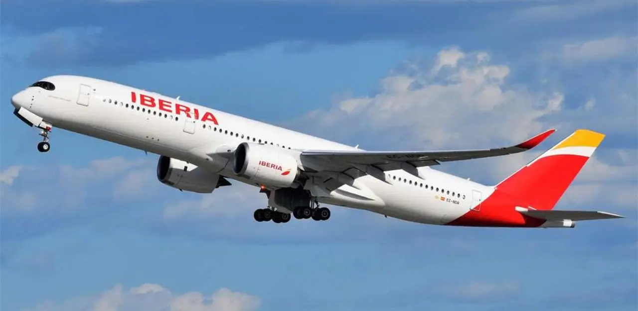 El avi&oacute;n A350 de Iberia que realiza vuelos a Caracas