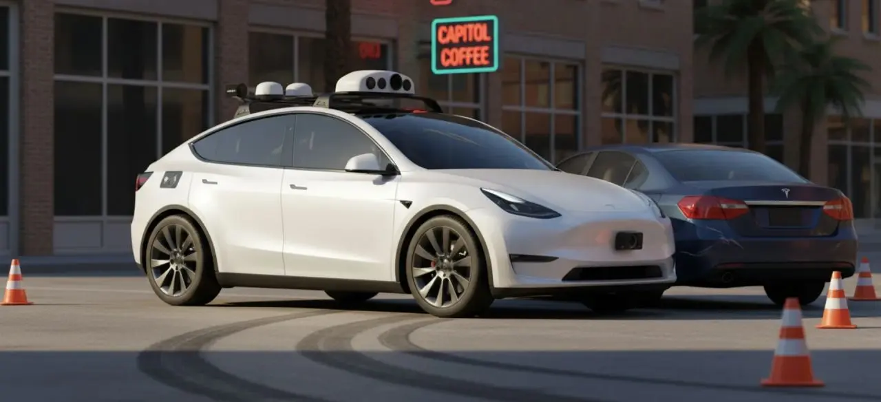 Un robotaxi de Tesla en Austin | imagen: foro3D.com