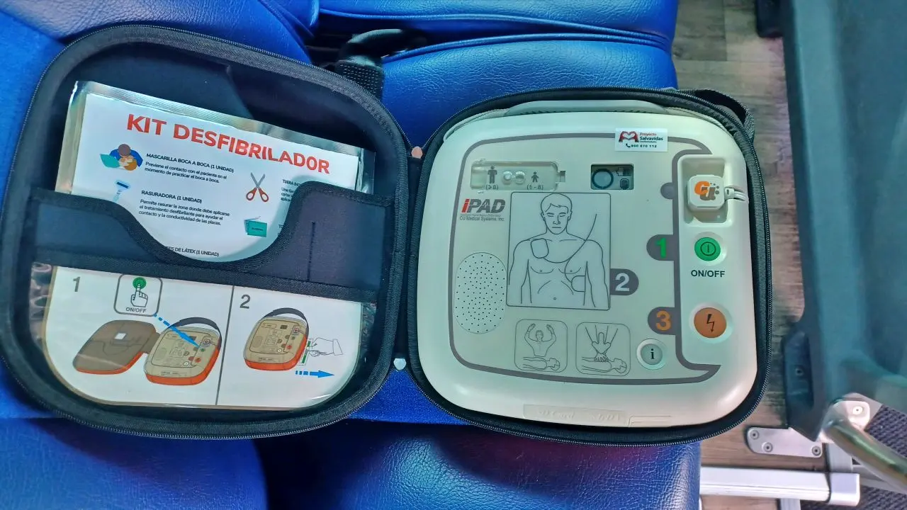 Desfibrilador en autob&uacute;s interurbano de Madrid