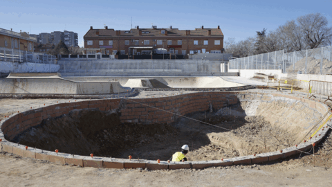 Obras del nuevo skate park de M&oacute;stoles