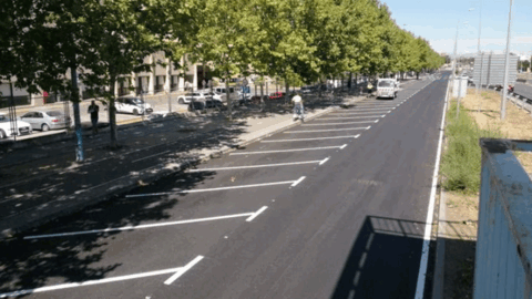 Nuevos aparcamientos inaugurados el pasado a&ntilde;o en la v&iacute;a de servicio del Hospital de Getafe