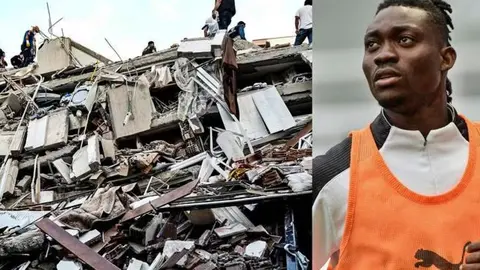 Christian Atsu, exjugador del M&aacute;laga, ahora en la plantilla del Hatayspor turco, sigue desaparecido tras el terremoto | Getty images