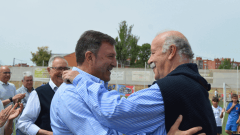 Vicente del Bosque con el alcalde de Humanes J.Antonio S&aacute;nchez