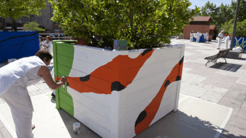 Imagen de los talleres de pintura en Legan&eacute;s.