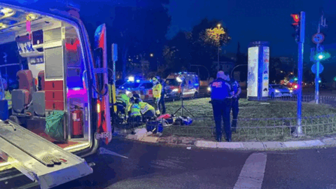 Imagen de la intervenci&oacute;n de las Emergencias en el accidente de moto