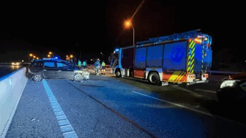 Estado en el que qued&oacute; uno de los veh&iacute;culos tras el accidente en la M-11