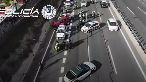 Momento de la detenci&oacute;n del conductor temerario