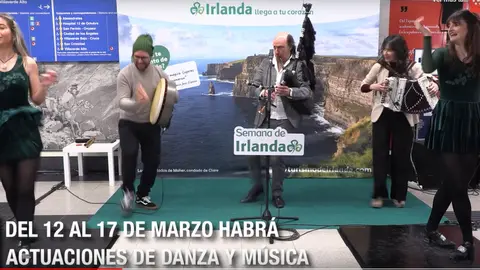 Presentaci&oacute;n de la Semana de Irlanda en Metro con el gaiteiro Carlos N&uacute;&ntilde;ez