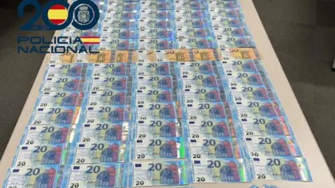 Imagen de los billetes falsos confiscados por Polic&iacute;a Nacional