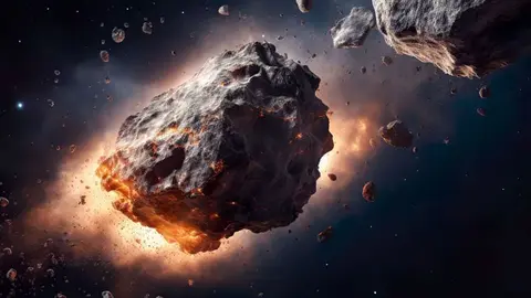 Los trozos del asteroide que destruy&oacute; la NASA viajan por el espacio sin control