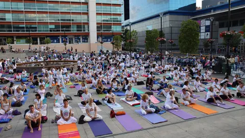 Imagen de una edici&oacute;n anterior del D&iacute;a del Yoga en Fuenlabrada