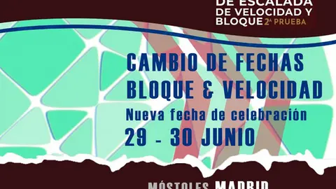 Cartel de las fechas del Campeonato de Escalada en M&oacute;stoles