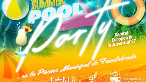 Cartel de la Summer Pool Party de Fuenlabrada