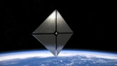 La vela solar de la misi&oacute;n Solar Sail de la NASA | Imagen: NASA