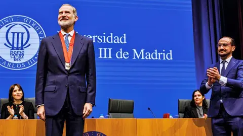 Felipe VI tras recibir la Medalla de Honor de la Univ. Carlos III de Madrid