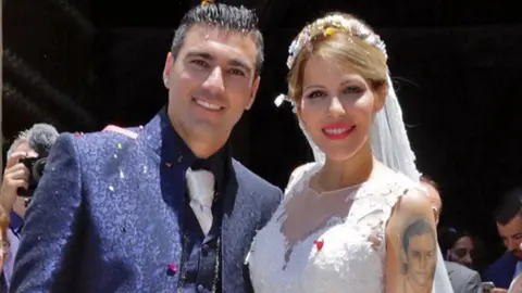 Jos&eacute; Antonio Reyes y Noelia L&oacute;pez en su boda en 2017 | GTRES