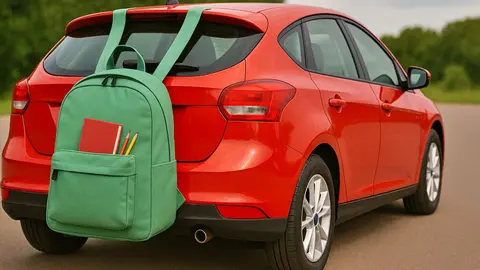 Original imagen de la 'Vuelta al cole' de un veh&iacute;culo