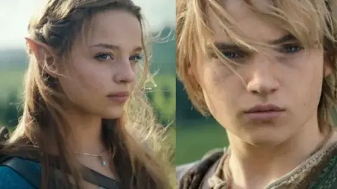 Bo Bragason interpreta a la princesa Zelda (izq.) y Benjamin Evan Ainsworth es el guerrero Link (der.) | Nintendo